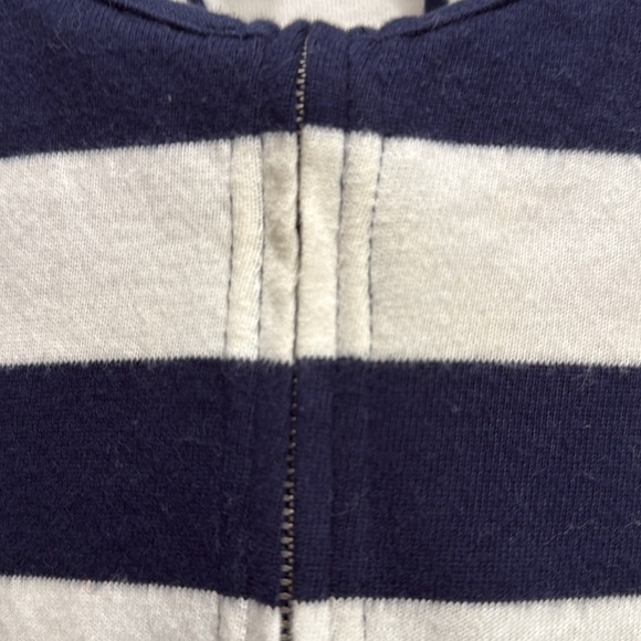 J Crew Rugby 1/4 zip tunic Navy/White Striped Pullover Cotton GUC casual preppy - Picture 6 of 7